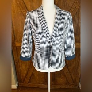 The Limited Ladies Navy Gingham Blazer Size Small